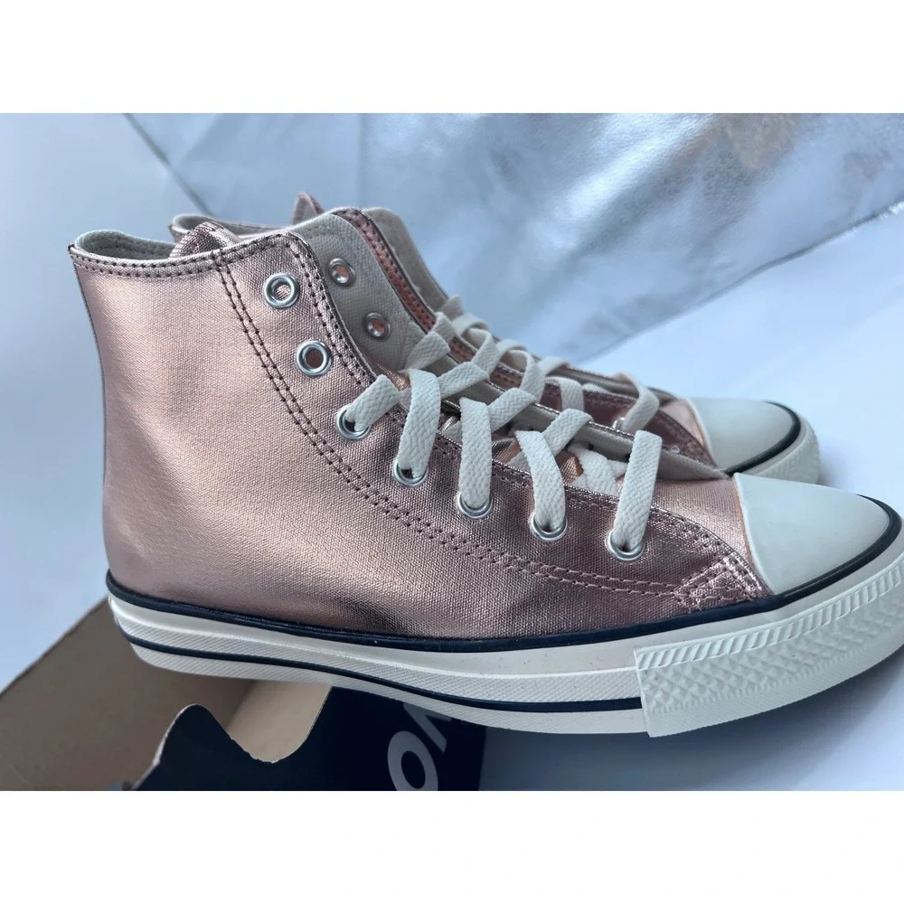 Converse Chuck Taylor All Star Hi Rose Gold Metallic Kids Sneakers A11792C 5
